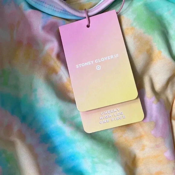 NWT Stoney Clover Lane x Target Rainbow Tie Dye One Piece Swimsuit-S - Picture 4 of 5